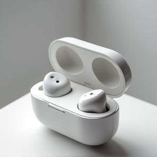 Stylish premium wireless earbuds in their charging case